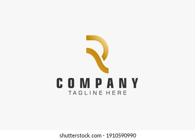 Logo de la letra inicial R.  Línea Hexagonal Geométrica aislada. Usable para logotipos de empresas, edificios y tecnología. Elemento de plantilla de diseño de logotipo de vectores planos.