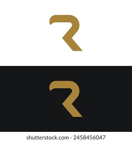 Initial letter R logo with geometry and monogram. Minimalist, modern and elegant logo. Background isolated.