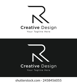 Initial letter R logo with geometry and monogram. Minimalist, modern and elegant logo. Background isolated.