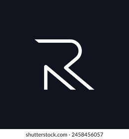 Initial letter R logo with geometry and monogram. Minimalist, modern and elegant logo. Background isolated.