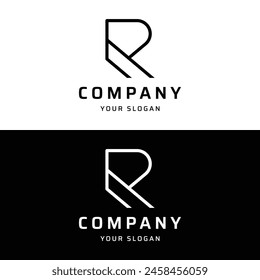 Initial letter R logo with geometry and monogram. Minimalist, modern and elegant logo. Background isolated.