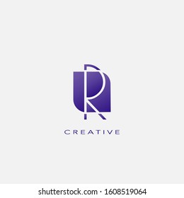 Initial Letter R Logo Icon, simple abstract techno geometrical shape with negative letter logo vector design.