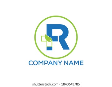 Plantilla de imagen del vector de diseño de la carta inicial R o del logotipo de iconos