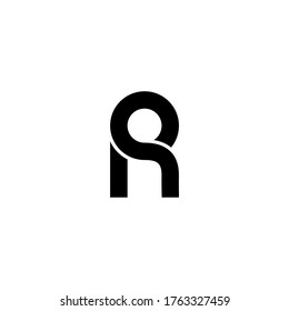 initial letter R logo, line art style design template
