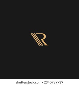 Initial letter R logo or R line logo vector design template with minimal style
