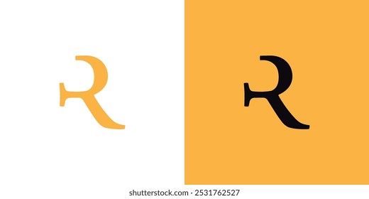 Letra inicial R Logo. Letra R De Lujo Aislada Sobre Fondo Dual. Elemento De Plantilla De Diseño De Logotipo De Vector Plano Utilizable Para Una Identidad Corporativa Elegante.