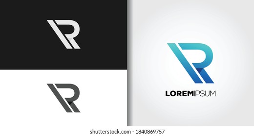 initial letter r logo set idea template vector