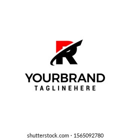 initial letter R logo with slice element graphic vector template