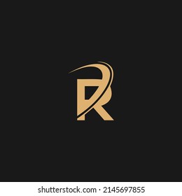 initial letter R logo with slice element graphic vector template
