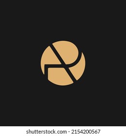 initial letter R logo with slice element graphic vector template
