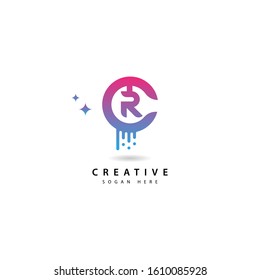 Initial letter R logo with splash background.  letter combination logo design for creative industry   web   business and company.