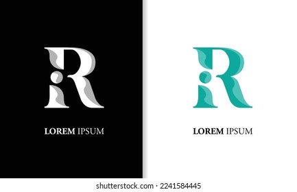 Initial letter R logo templat. suitable for business, brand identity, internet, online shop, label or packaging.
