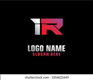 Initial letter I R logo template vector