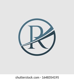 plantilla de logotipo de letra inicial R. logotipo dentro del círculo