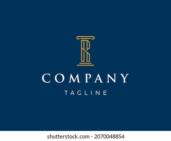 Initial letter R logo template for law company