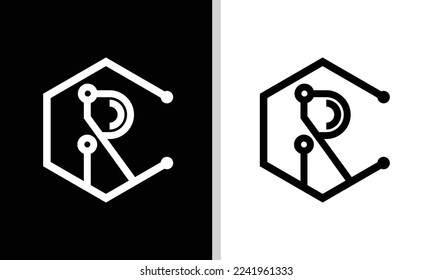 Initial letter R logo template. suitable for business, brand identity, internet, online shop, label or packaging.
