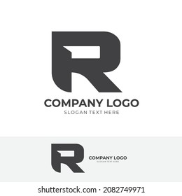 Plantilla de diseño de vectores de logotipo R de letra inicial