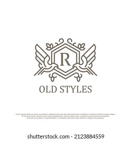 Carta inicial R Modelo de logotipo de lujo en arte vectorial para Restaurante, Royalty, Boutique, Cafe, Hotel, Heraldic, Joyería, Moda y otras ilustraciones vectoriales.