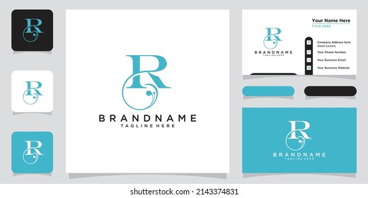 Initial letter R luxury Logo design Vector with business card design