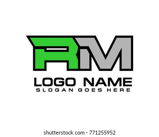 Initial letter R & M logo template vector