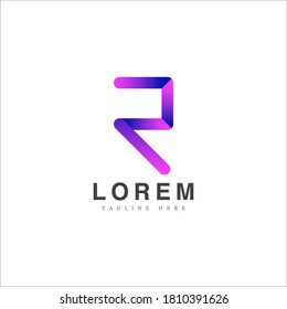 Anfangsbuchstabe R Design des modernen abstrakten Logos