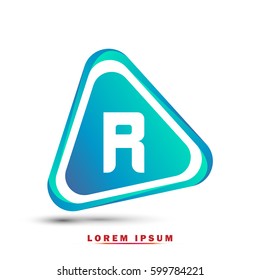 Initial letter R. Modern concept and elegant typographic . Gradient blue and green