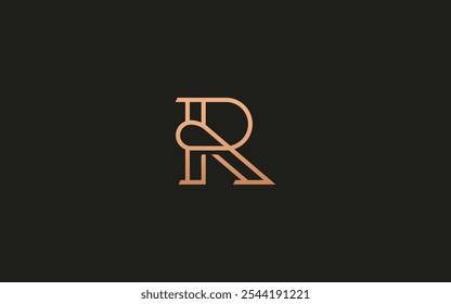 Letra inicial R Monograma Inspiração de logotipo elegante. Elegante letra inicial elegante R Logo vetor. Letra Dourada Premium R Caractere De Logotipo. Ilustração de logotipo de vetor de alfabeto