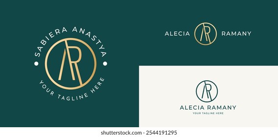 Initial Letter A R Monogram Elegant Logo Inspiration. Stylish Initial Letter AR Logo Vector. AR Character Initial Logo Symbol. Alphabet Vector Logo Illustration