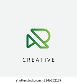 initial letter r monogram negative space logo vector. eps
