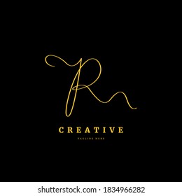Letra inicial R. Plantilla de diseño de logotipo de firma de monograma. Concepto de logotipo mínimo para empresas y empresas.