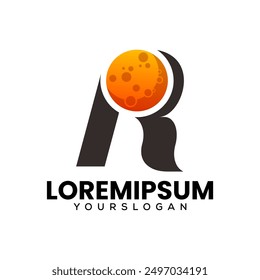initial letter  r moon   logo design 