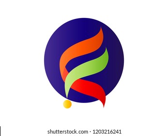 Initial Letter R on blue circle Design Logo Vector Graphic Branding Letter Element.