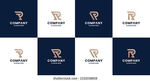initial letter R, P logo design collections. Monogram letter R and P logo vector