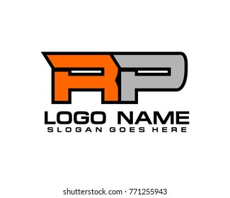 Initial letter R & P logo template vector