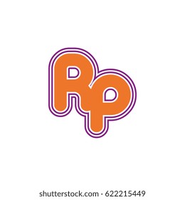 initial letter r and p. rp monogram outline logo