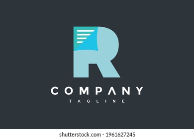 initial letter R paper logo