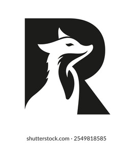 Concepto inicial del diseño del logotipo del animal doméstico de la letra R con la Plantilla del Vector del símbolo del perro