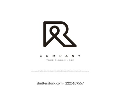 Initial Letter R Pin Logo Design Vector Template