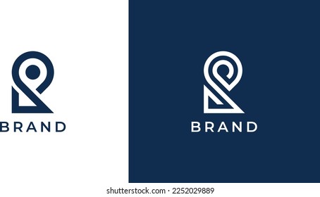 Anfangsbuchstabe R Pin Map Logo Logo Konzept Symbol Symbol Symbol Design Element Design. Mark, Place, Geotag, Pinpoint Logotype. Vektorgrafik-Vorlage