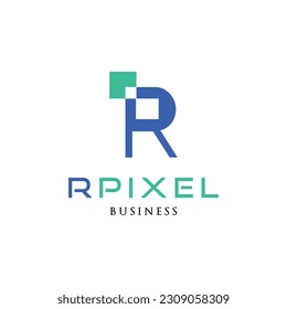 Plantilla de diseño del logotipo del icono de la letra inicial R