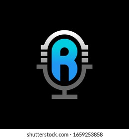 Initial Letter R Podcast Logo Design