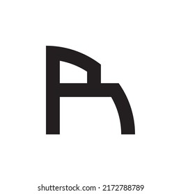 Initial Letter R Quarter Circle Logo