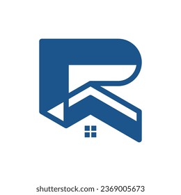 letra inicial R inmobiliaria y diseño del logotipo de la casa ilustración vectorial