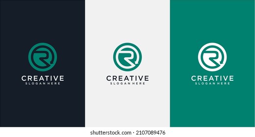 initial letter R with recycle arrow logo design inspiration. R Letter Arrow logo icon vector template