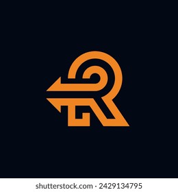 Initial Letter R Return Arrow vector logo design template