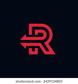 Initial Letter R Reverse Arrow vector logo design template