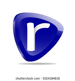 Initial Letter R Rounded Triangle Shape Icon Logo.Vector Design Template Element
