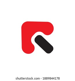 Letra inicial R RRR arte minimalista forma de flecha monograma logotipo, color rojo y negro sobre fondo blanco, Ilustración vectorial de diseño