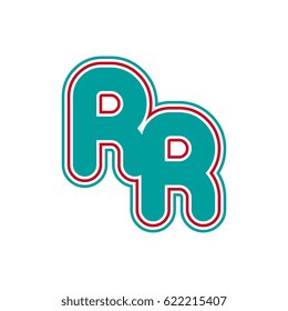 initial letter r and r. rr monogram outline logo