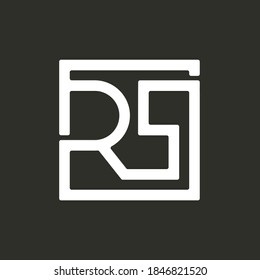 initial letter R and S box logo design inspiration